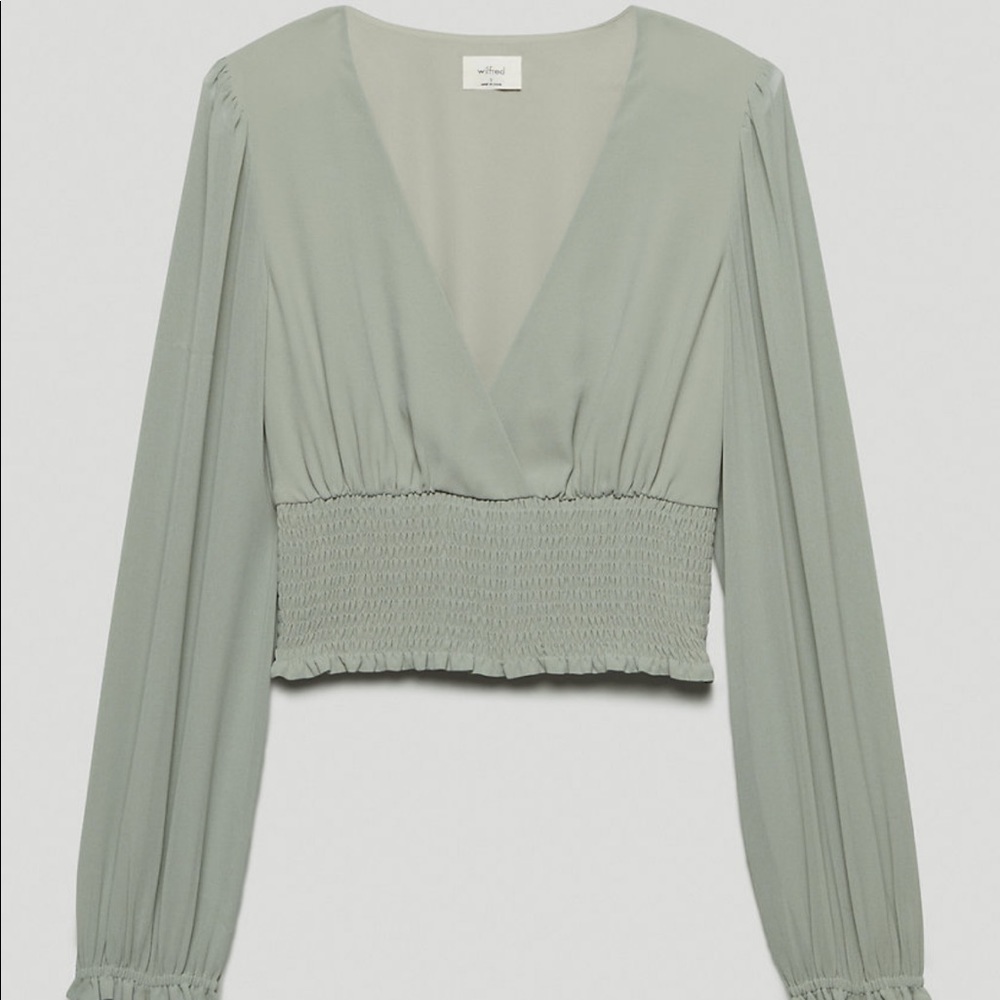 Wilfred silk green pattern top